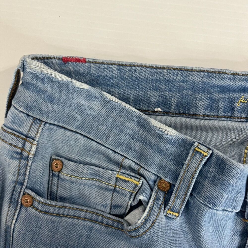 7 For All Mankind Womens Light Wash A Pocket Flare Leg Trouser Jeans Denim Sz 28 - Picture 9 of 10
